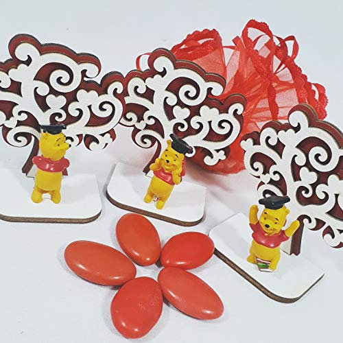 Albero della Vita in Legno con Orsetto Winnie The Pooh bomboniera Laurea Economica
