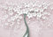 wandmotiv24 Fototapete Weiß Baum, XL 350 x 245 cm - 7 Teile, Wanddeko, Wandbild, Wandtapete, Blüten, Beton, Effekt M1913