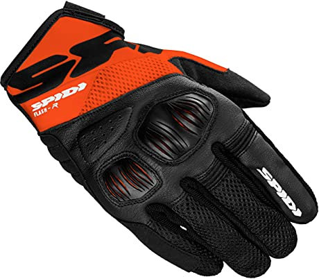 SPIDI, Flash-R Evo, Herren-Motorrad-Handschuhe, schützend & widerstandsfähig, Sommerhandschuhe, wasserdicht & rutschfest, Touchscreen-tauglich, durchschn. Gewicht 0,1 kg, Orange, Größe XL