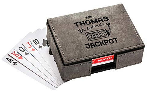 die stadtmeister Spielkarten mit Box Du bist Mein Jackpot mit Wunschnamen