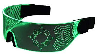 ASVP Shop Cyberpunk LED Visor Glasses - Perfect For Cosplay and Festivals - Cybergoth - Cyberpunk Glasses Goggles (HTC04-GREEN)
