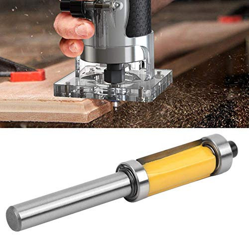 8mm Shank Pattern Router Bit Double Bearing Flush Trim Woodworking Milling Cutter Tool with Anti-kickback Design