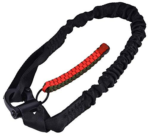 Sicherheits Lanyard, Stoßdämpfender Schnellwechsel Einpunkt Einziehbarer Bungee Sling Sicherheits Lanyard Zubehör für Absturzsicherungsausrüstung(Schwarz, SL-21-BK)