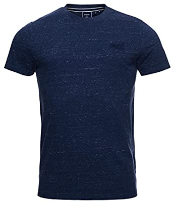 Superdry Herren Essential T-Shirt aus Bio-Baumwolle mit Logo Dunkelblau Erika XS
