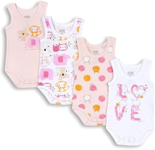 Chicco Bimba 0-24 Set di 4 Body a Maniche Corte