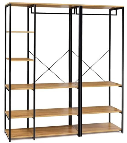 IDMarket - Modularer Kleiderschrank XXL L. 150 cm Detroit Industriedesign