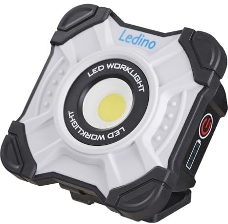 Ledino LED Akku-Handleuchte Schönau, 10 W, 1.000 lm 11140104001024 (Akkuhandleuchte Handleuchte Handlampe Arbeitslampe Arbeitsleuchte Strahler Baustellenstrahler Baustellenleuchte Baustellenlampe)