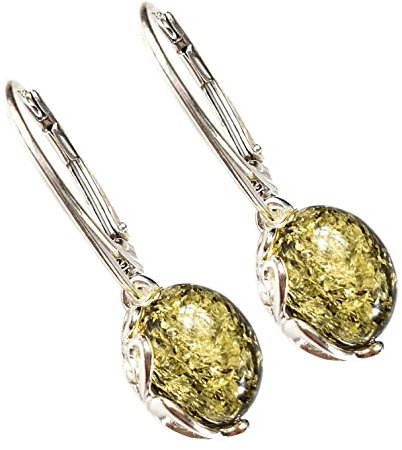 Grun Bernstein Ohrringe Sterlingsilber Ohrschmuck Kleine Handgemachte Ohrringe