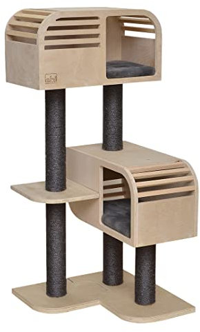 Ebi, Kratzbaum Atlas 120, 57,5 x 56,5 x 123,5 cm, Beige/Anthrazit, Kratzbaum, Beige/Anthrazit, Katze