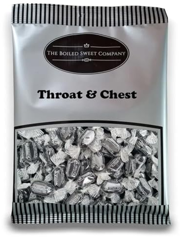 The Boiled Sweet Company® Throat and Chest 1Kg - Individually Wrapped Traditional Boiled Sweets - Soothing, Refreshing and Menthol Flavour - Ideal Winter Sweets - Pick and Mix Share Size Bags