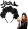 GEBETTER Fledermaus Haarreif Kostüm Stirnband Haarband Accessoire für Kinder Damen Herren Halloween Karneval Fasching Motto Party Schwarz