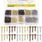 Mardatt Assortiment de 1600 petits clous de 3 tailles, 1 x 6 mm, 1 x 8 mm, 1 x 10 mm, petits clous muraux assortis pour accrocher des photos, travail du bois (or, argent, bronze), M1362