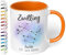 Sternzeichen Tasse mit Namen, Datum und 12 Sternenbilder personalisiert – 330ml Keramik Kaffeebecher, kleine Geschenke für Kollegen Frauen Männer Büro Geburtstag Weihnachten (Orange)