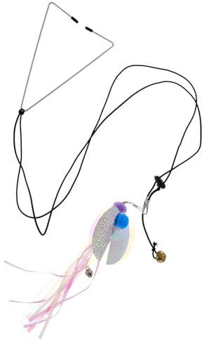 Didiseaon Cat Toy Door Hanger Indoor Interactive Cat Teaser Sturdy Scratch-Resistant Rope Butterfly Head Portable Kitten Play Accessory