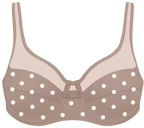 DIM Soutien-Gorge Femme Avec Armatures Generous Classique x1, Marron à Pois Blanc, 100D