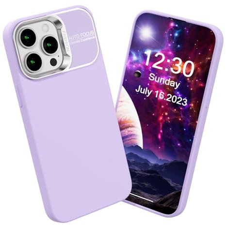 MINUUISCT Cover Compatibile con iPhone 13 Pro, Gomma Gel di Silicone Liquida Antiurto Custodia, Sottile in Custodia Protettiva con Tutto Il Corpo Tocco Morbido Setoso Cover-Lilla