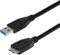 [Pack of 2] USB 3.0 Cable (1Mt), A Male to Micro B 5Gbps Data Transfer Sync Lead/Cable Compatible with Western Digital My Passport and Elements Seagate Toshiba Hitachi Samsung (2 Pcs)