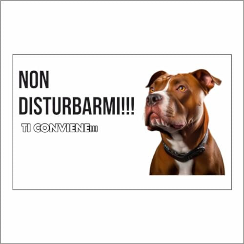 GLOBAL CARTELLO SEGNALETICO - Attenti al cane boxer, NON DISTURBARMI - Adesivo Extra Resistente, Pannello in Forex, Pannello In Alluminio (20X31 CM, Adesivo)