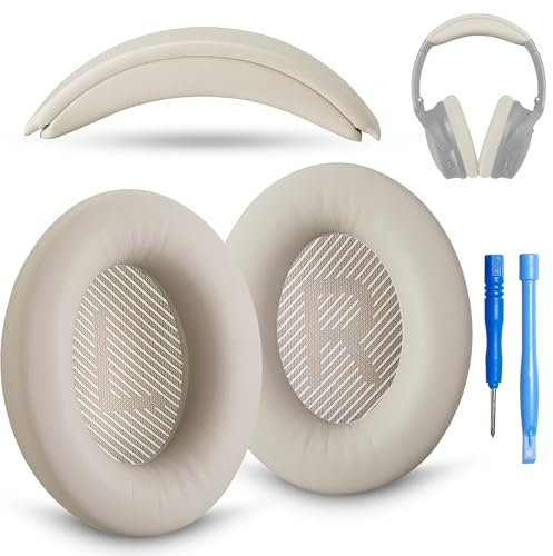 AHG QC45 earpads/QC45 ii Headband pad Cushion kit. Compatible w/Bose QuietComfort 45/QCSE Headphones (White Smoke). Premium Headband Design | Seamless DIY Assembly | Superior comfort and Durability