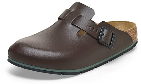 Birkenstock Damen Herren Boston Pro Hausschuhe Leder Pantoletten - Clogs - Zertifiziert nach EN ISO 20347:2043 - Berufsschuhe für Medizin, Gastronomie und Service