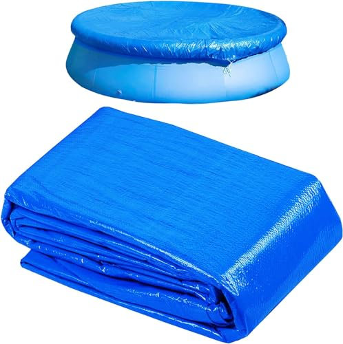 Poolabdeckung Rund, Round Pool Cover Poolabdeckplane Ø 220 cm, Pool Abdeckplane, Schwimmbad Poolabdeckung, Plane Schutzplane für 183 cm Runde Pools, Winddicht, Regenfest, Staubdicht