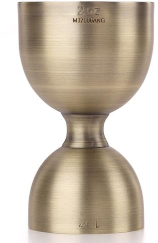 Barfly Heavy-Duty Straight Rim Bell Jigger, 1 oz x 2 oz, Antique Gold