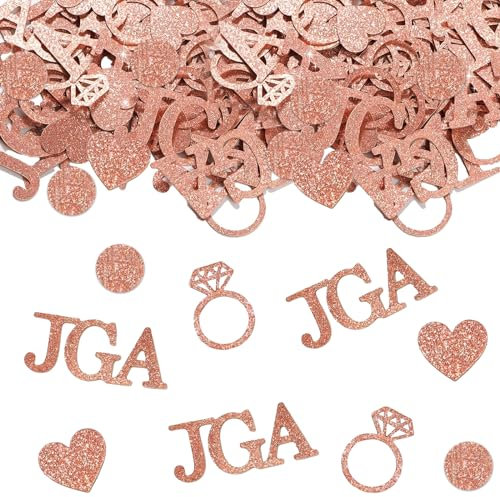 DazzJoy JGA Deko Konfetti Hochzeit,100 Stück JGA Streudeko Hochzeit Konfetti Rosegold,Konfetti Glitzer Deko JGA Tischdeko,Team Bride Confetti für Junggesellenabschied,Verlobung,JGA Accessoires Frauen