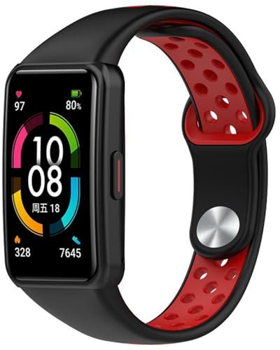 BYISYUE Respirable para Huawei Band 6 / Pro / NFC, Silicona Deporte Brazalete Pulsera de Repuesto para Honor