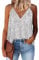 AirMood Frauen Sexy V-Ausschnitt Sparkle Shimmer Tank Westen Pailletten Tops Las Vegas Disco Pailletten Tank,Silberweiß, S