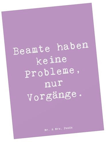 Mr. & Mrs. Panda Grußkarte Spruch Beamter ohne Probleme - Geschenk, Beruf, humorvoll, kunstkarte, öffentlicher Dienst, Polizei, Postkarten, bildkarte, Berufsliebe, Einsatz, Beamte, Kunstkarten