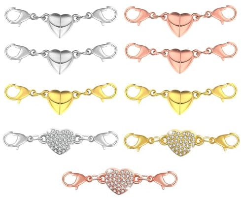 Ninnyi 9PCS Magnetic Necklace Clasps, Magnetic Bracelet Clasp and Closures, Necklaces Extender for DIY Jewelry Making