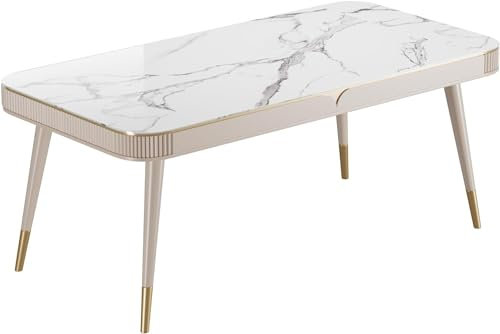 Mesa de comedor con parte superior de piedra sinterizada para mesa rectangular de lujo de 6 a 63 pulgadas con 4 cajones, muebles modernos de cocina y comedor