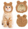 Katzen Hut Lustig, Winter Cat Hat Plüsch Mütze Verstellbar Hundemütze Cute Hunde Hut für Kleine Katzen Hunde, Katzenbekleidung Accessories (Braun)