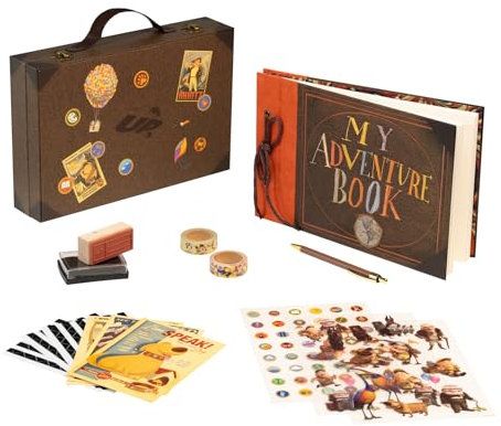 Grupo Erik Scrapbook Set Disney Pixar Up My Adventure Book Fotoalbum zum selbstgestalten mit Scrapbook Zubehör Sticker Washi Tape - Disney Merch