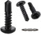 #6 x 1/2 (100 Pack) Stainless Steel Phillips Pan Head Sheet Metal Screws, Stainless Steel 410 Self Tapping Screws for Metal, Dovetail Screws, Black Coated
