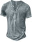 Homme Henley T-Shirts à Manches Courtes Col Tunisien Boutons Coton Décontractée Slim Fit Chemises en Coton T-Shirt Respirant Haut d'extérieur Fitness Tee Shirt Vetement Homme Solde
