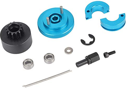 Keenso Ensemble d'embrayage RC, 1 Ensemble de Variateur d'embrayage de Vitesse de Volant D'inertie 13T, Ressorts de Cloche Adaptés pour Moteur 1/10 RC (Blue)