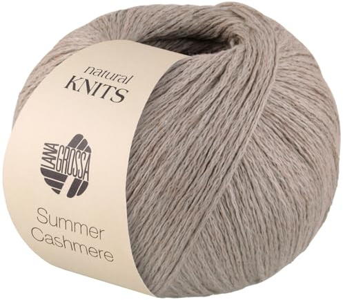 LANA GROSSA Summer Cashmere| Feines Kettengarn aus Baumwolle und Kaschmir | Handstrickgarn aus 90% Baumwolle & 10% Cashmere | 5g Wolle zum Stricken & Häkeln | 210m Garn FB 8
