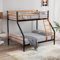 MOBPAZAR Trio Etagenbett XL Metall, 3-Personen Stockbett 140x190-90x190 cm, platzsparendes Hochbett für Eltern & Kinder, stabiles Doppelstockbett mit Sicherheitsgeländer, ideal für kleine Räume, Somme