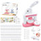 Buttonmaschine,Buttons Selber Machen,Button Maschine Set Mit 85 Zubehörteilen & Kreisschneider,Neueste Modelle Abzeichen Macher Maschine,Pin Makerfür Kinder Diy Geschenke,Rosa