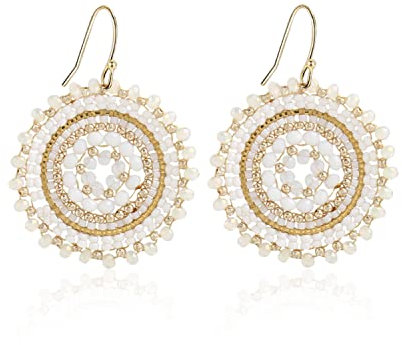 Perlenohrringe für Damen, für Sommer, Perlen-Kristalle, Glasperlen, baumelnd, Bohemia, geeignet für Strand, modische Ohrringe, Glas, Kein Edelstein