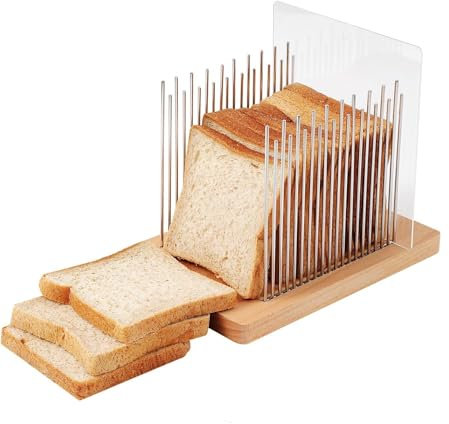Bread Slicer, Stainless Steel Bread Slicer for Homemade Bread, Adjustable Bread Slicing Guide, Foldable and Compact Cutting Guide, Bread Slicer for Sourdough Rounds, Bagels, Cake,Toast
