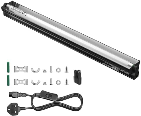 HeatingLux T8 UVB Light Reptile Kit 24W, 10.0 UVB UVA Lighting Combo Kit 24IN, Reptile Light Fixture with Fluorescent Tube for Vivariums, Desert Reptiles, Bearded Dragons, Lizards, Snakes