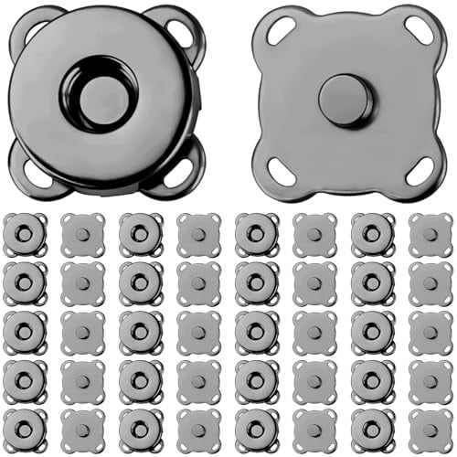 JAXICREY 20 Stück Magnetknöpfe, 14mm Magnetknopf zum Annähen Magnetverschluss Tasche Taschenverschluss Magnet Knöpfe für Häkeltaschen Taschen Druckknöpfe für Kleidung Verschlüsse Magnetisch Metall
