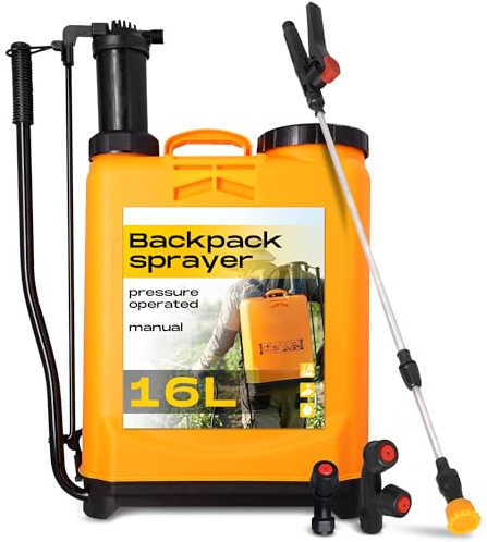 Instalguru Pompa Spalla 16l Irroratrice Pressione Manuale Giardinaggio Nebulizzatore Diserbo Trattamento Piante Concime Spruzzatore Professionale Ergonomico Leggero Esterno
