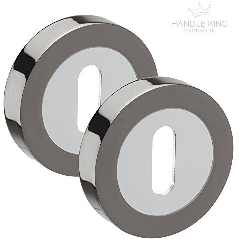 Keyhole Escutcheons with Black Nickel and Polished Chrome Finish