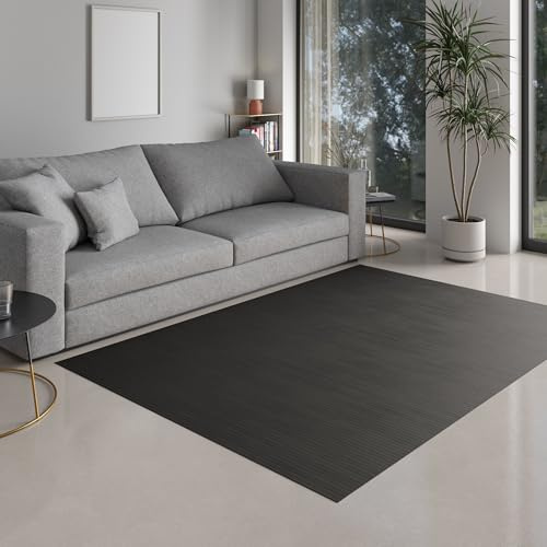 DE-COmmerce Bambusteppich Massive Steel, 60x100 cm, 17mm gehärtete Stege, massiver Teppich ohne Bordüre, Bambusmatte