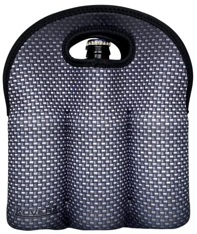 Koverz - #1 Neoprene Insulated 6-Pack Carrier, Beer Bottle Carrier, Six-Pack Tote - Carbon Fiber