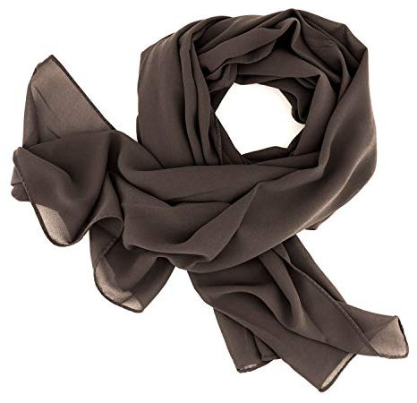 DOLCE ABBRACCIO by RiemTEX Schal Damen SWEET LOVE Stola Chiffon Tuch in 30 Unifarben Schals und Tücher Halstücher XXL Chiffontücher in dunklem Grau Halstuch für jede Jahreszeit (Dunkelgrau)
