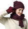 SHADDOCK Mütze Schal Handschuh-Sets für Damen Stricken Mütze Hut Gestrickte Langer Schal Touchscreen-Handschuhe Unisex 3 in 1 Winter Kombi Geschenkset(Braun)